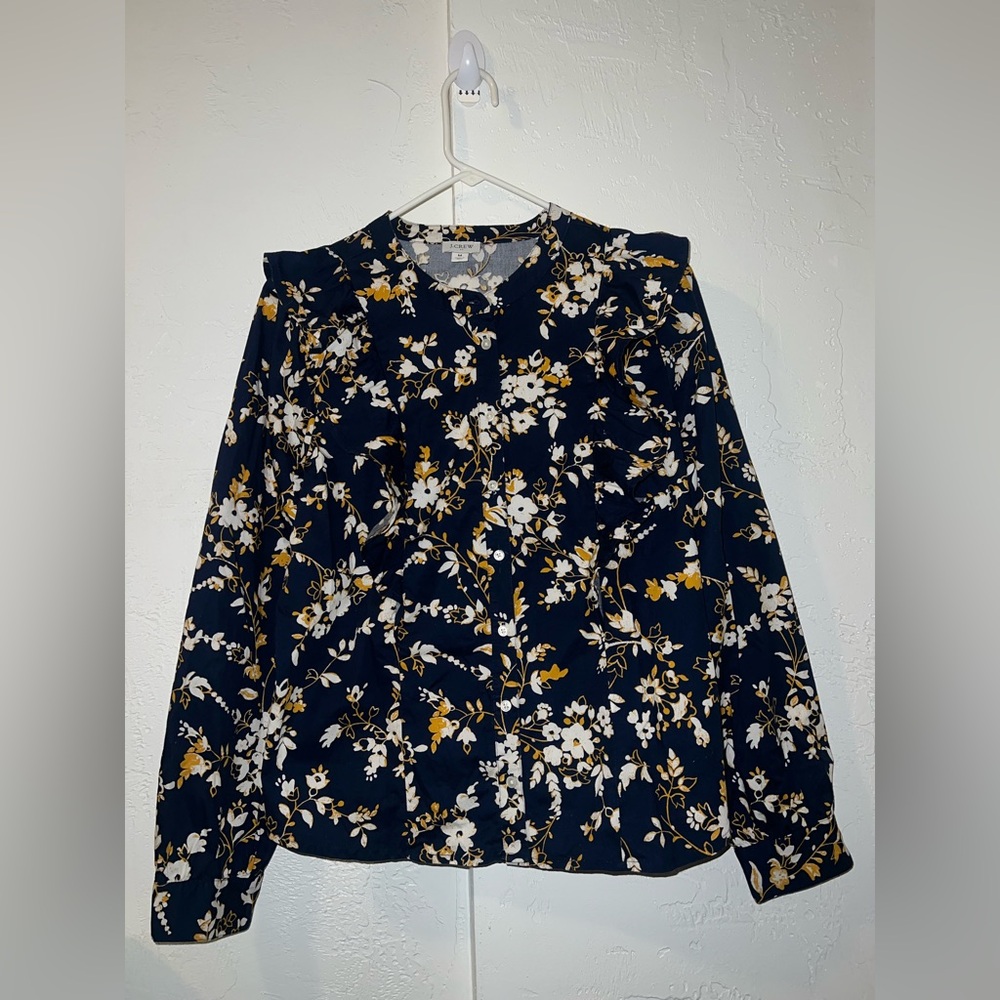 J. Crew Floral Button Down Blouse